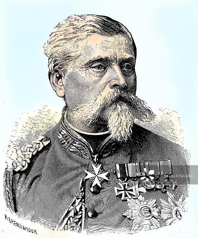 普法战争中的军人：冯·布雷多将军，19世纪数字修复再版图片素材