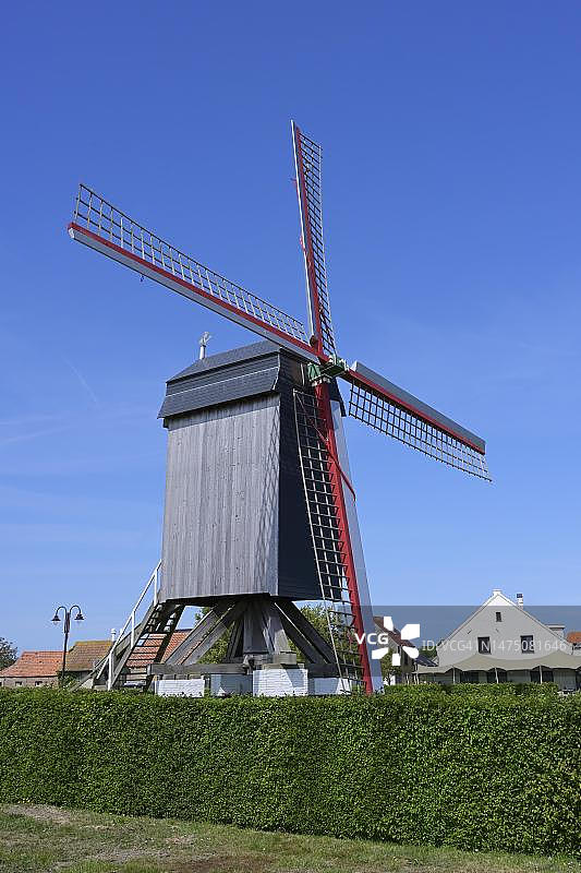 海尔森莫伦风车，克莱姆斯凯尔克，奥斯滕德，比利时图片素材
