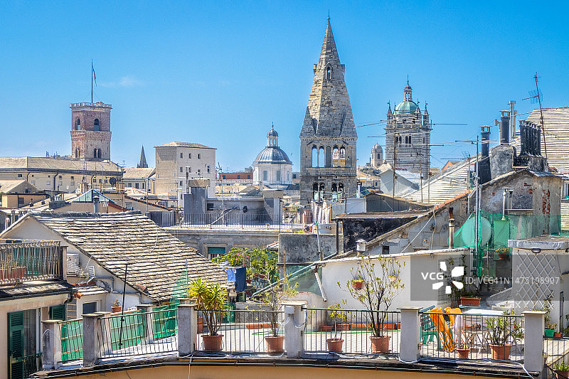 意大利利古里亚大区热那亚历史中心图片素材