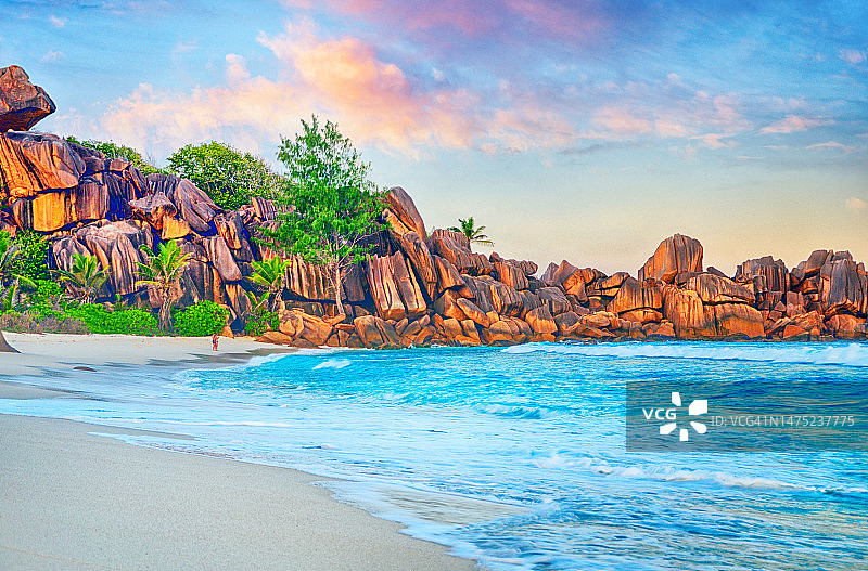 塞舌尔格兰德安斯海滩图片素材