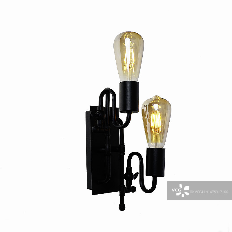 白色背景上的壁灯图片素材