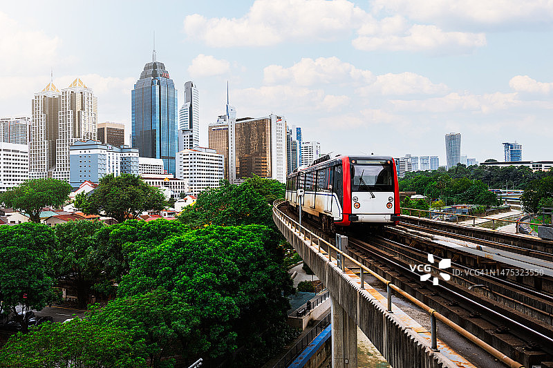 马来西亚吉隆坡市的电力火车图片素材
