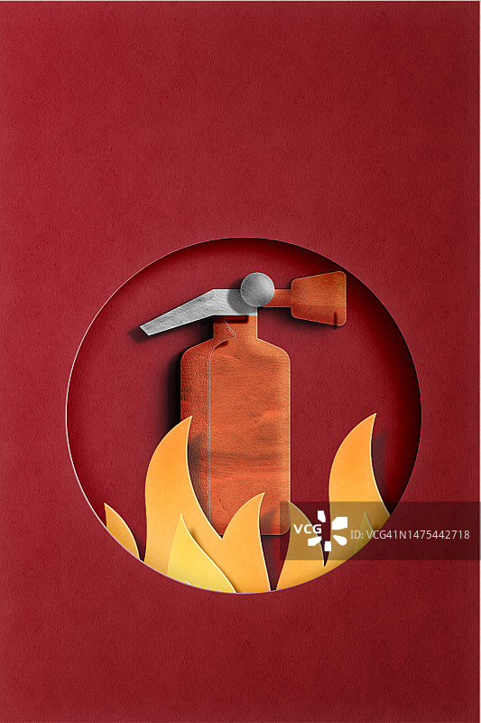 带有火焰概念的灭火器图片素材