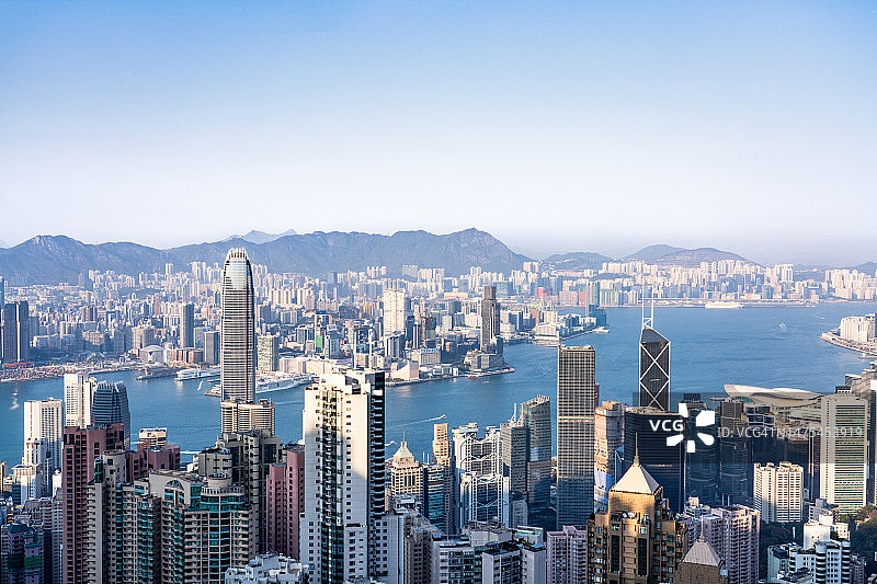 香港天际线，中国东亚摩天大楼图片素材