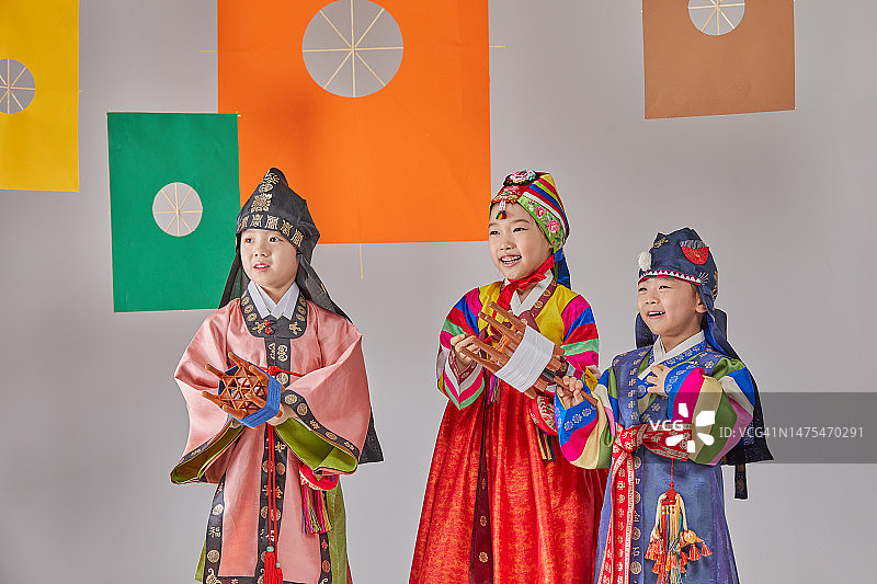 韩国人，儿童，节日，风筝，放风筝图片素材