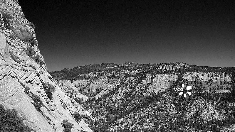 美国犹他州锡安国家公园的山脉美景图片素材