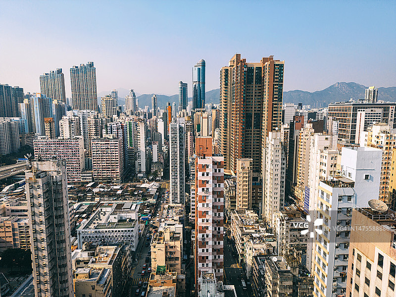 香港摩天大楼鸟瞰图（顶部视角）图片素材