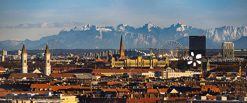 德国慕尼黑城市全景图片素材