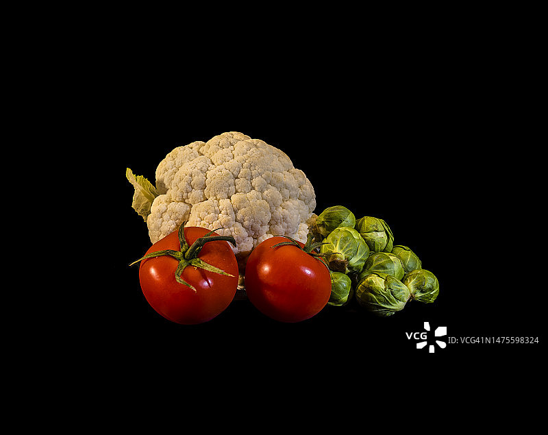 德国巴特贝尔卡黑色背景蔬菜特写图片素材