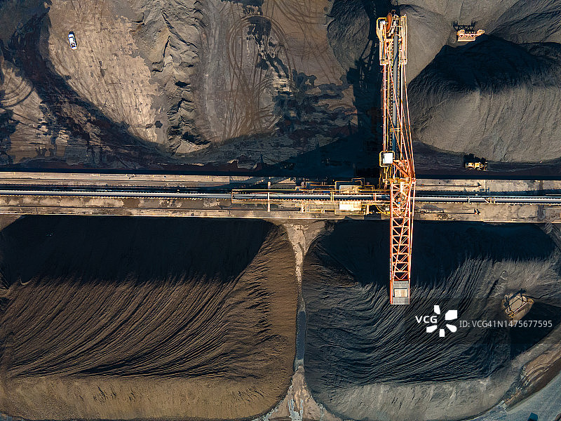 煤矿机械作业航拍图片素材