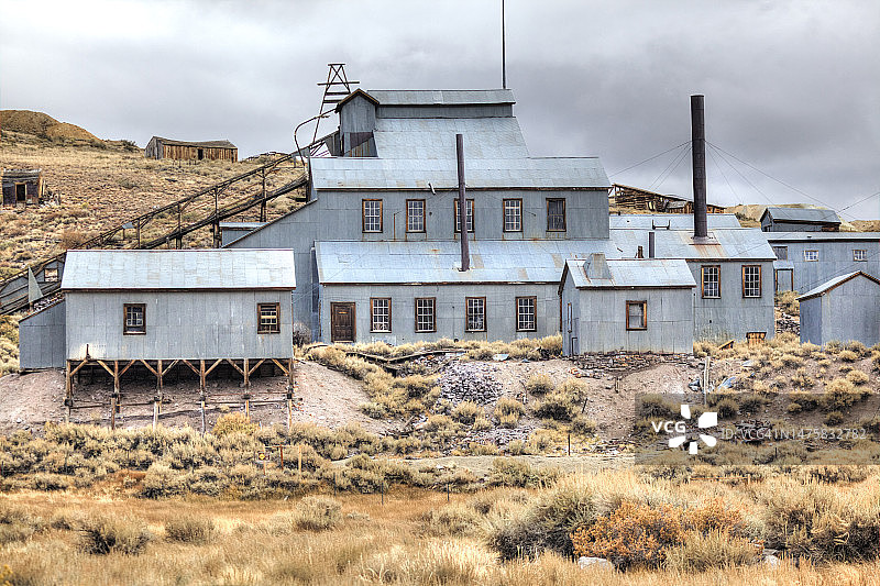 加利福尼亚州的前矿业工厂图片素材