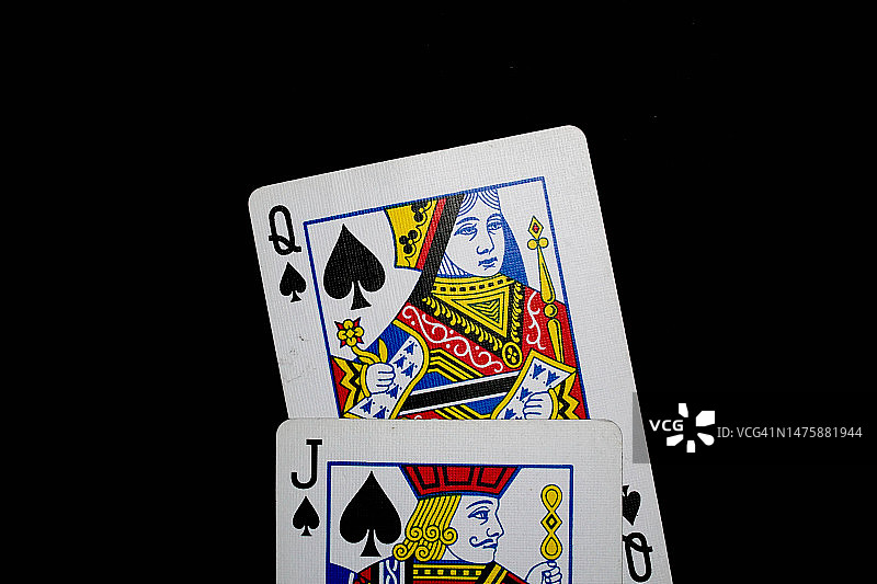 黑桃杰克和皇后扑克牌图片素材