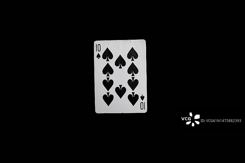 赌桌上的黑桃10图片素材
