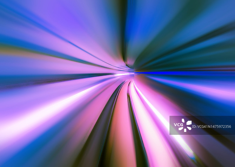 隧道内光轨效果的运动图片素材