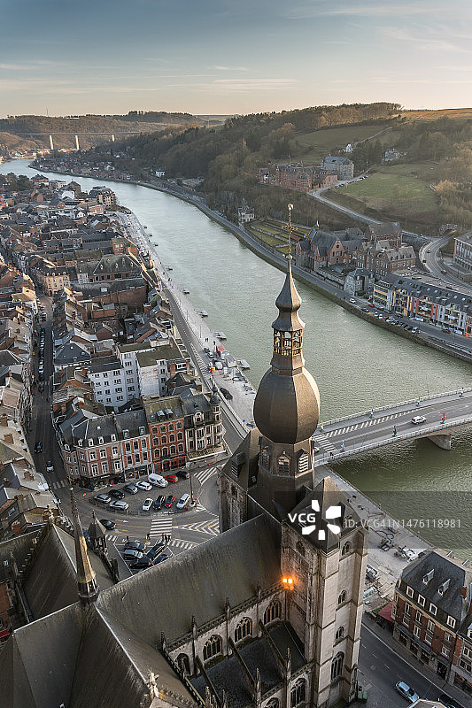 航拍迪南市日落图片素材