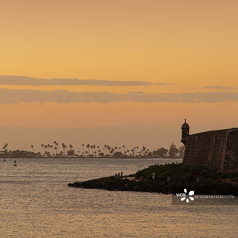 旧圣胡安湾的防御墙 - 波多黎各图片素材