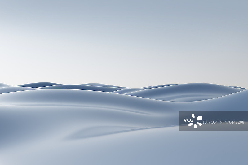 3D渲染：蓝色波浪图片素材