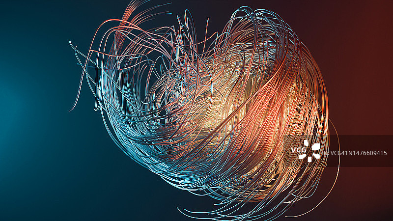 扭曲线条抽象3D渲染现代背景设计插画图片素材