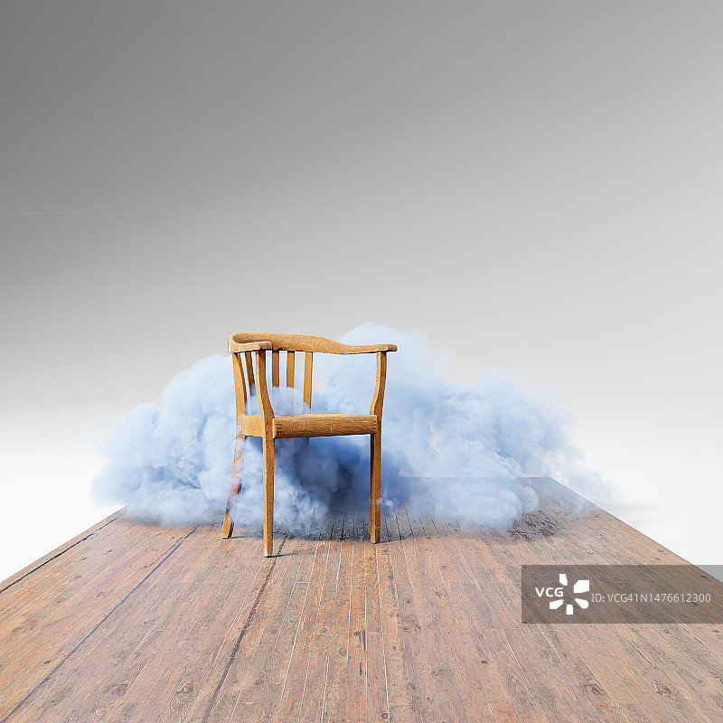 带装饰的室内模型插图，3D渲染，带空白板的白墙图片素材