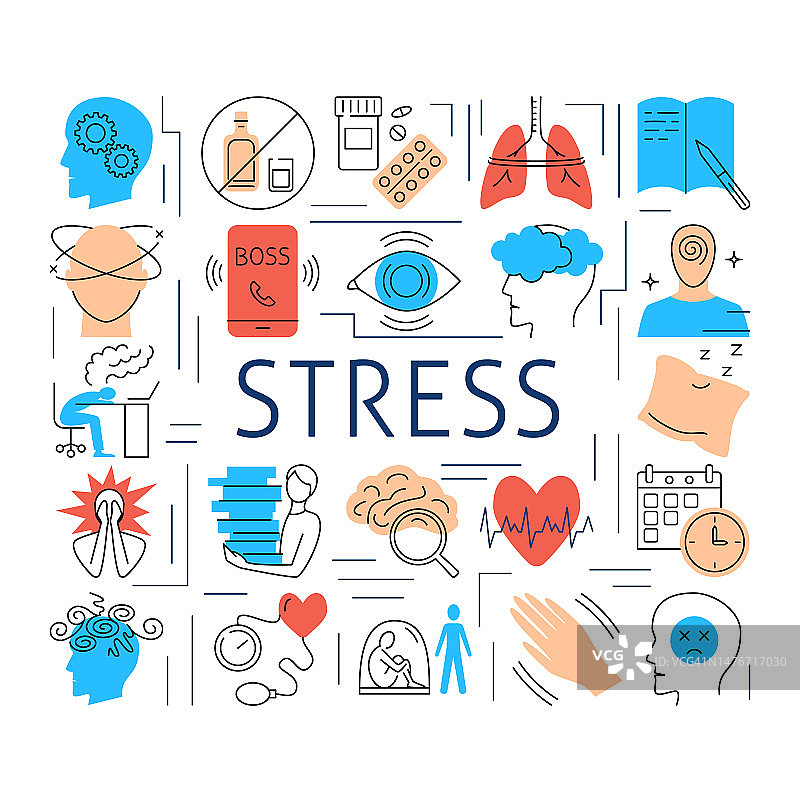 压力症状与成因海报图片素材