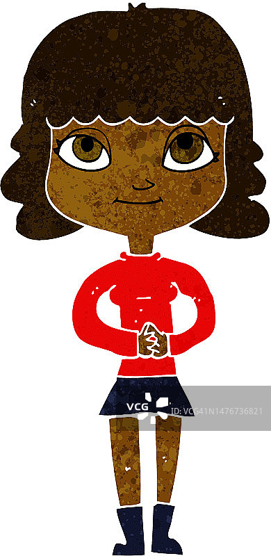 卡通快乐女人图片素材