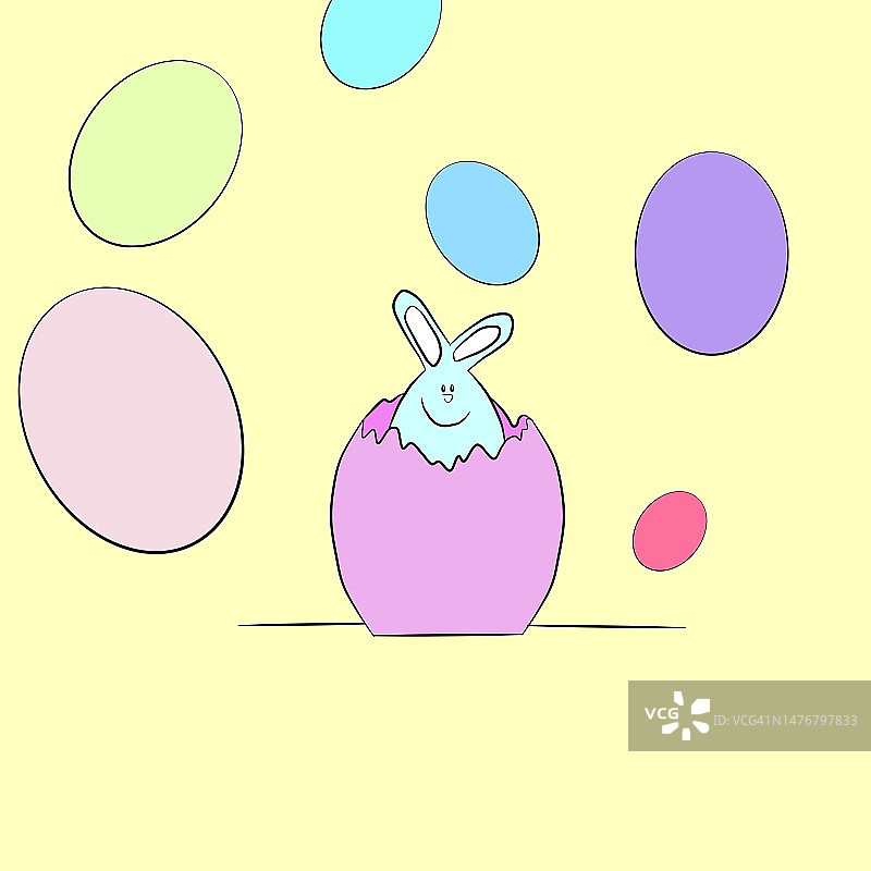 彩蛋中的复活节兔子图片素材