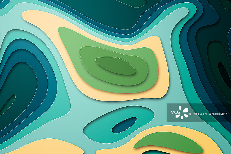 剪纸地形岛屿图片素材