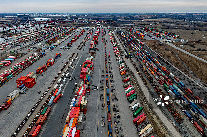 加拿大克莱因堡的加拿大太平洋铁路公司沃恩联运码头图片素材