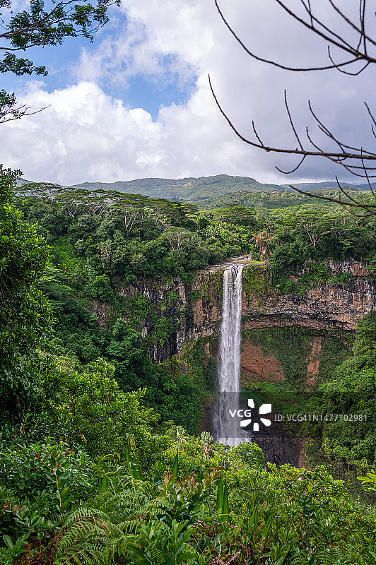 毛里求斯地标查马雷尔瀑布图片素材