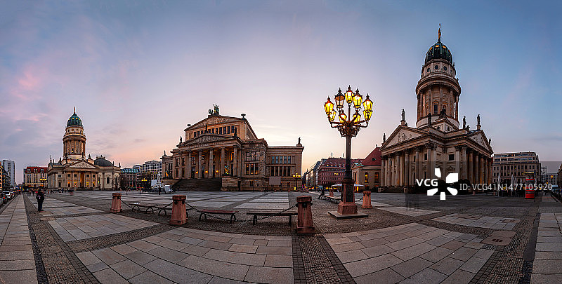 柏林宪兵广场暮色图片素材