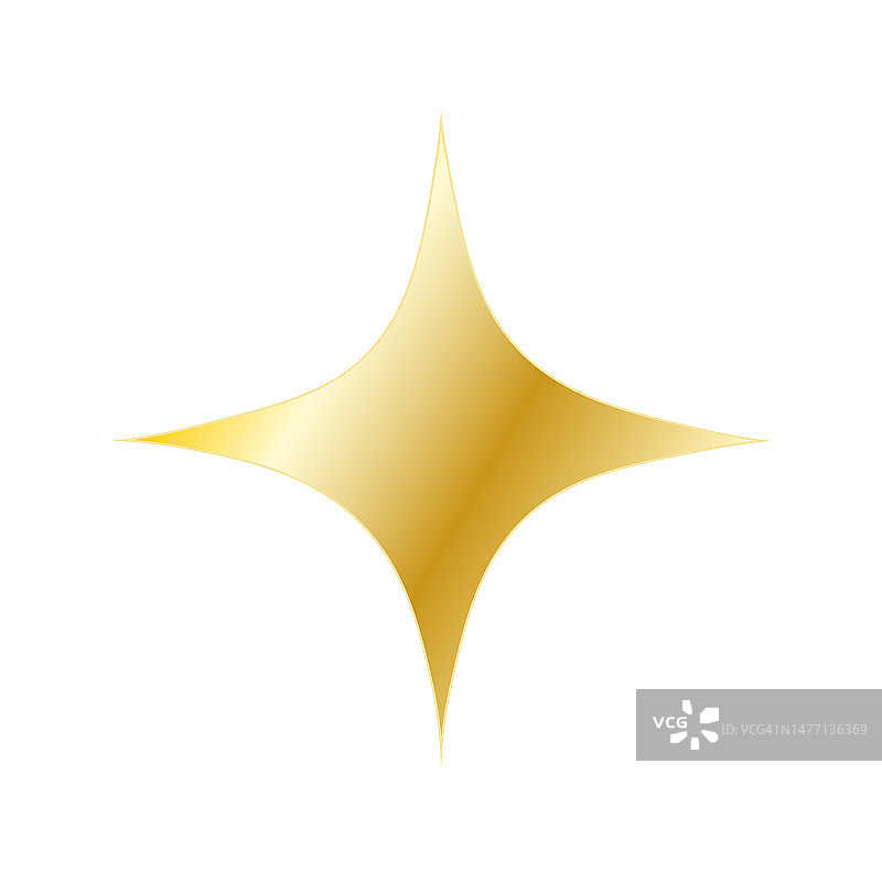 白色背景上孤立的黄色星星图片素材