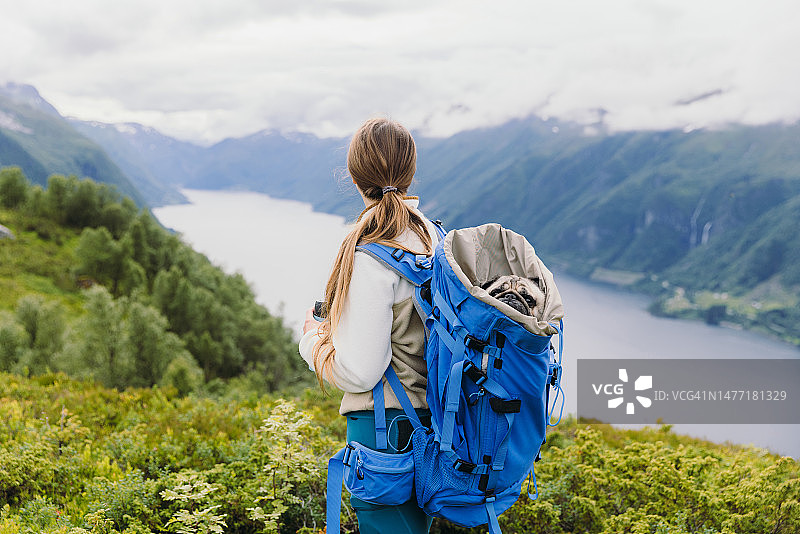 一同探索挪威的夏日山脉图片素材