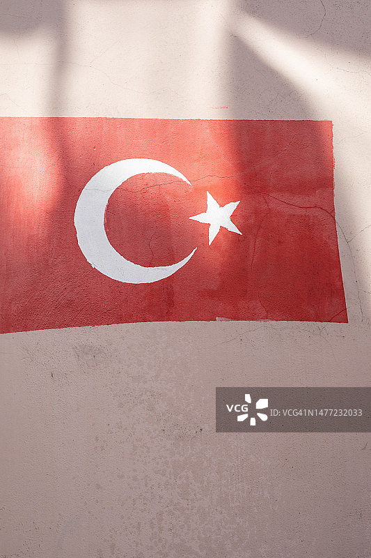 参观伊斯坦布尔，土耳其国旗图片素材