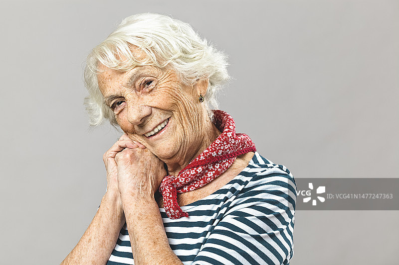 美丽的年长女士特写图片素材