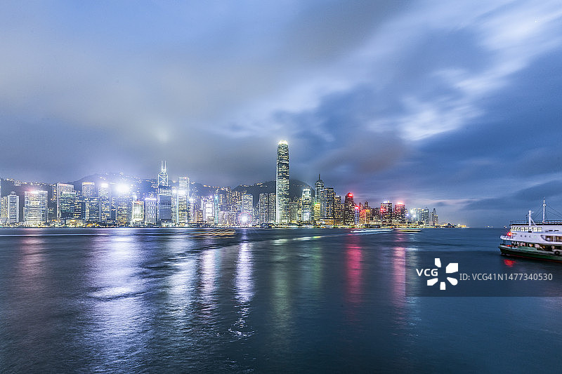 香港维多利亚港夜景图片素材