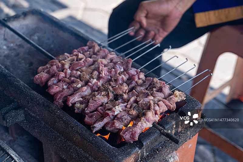烤羊肉沙爹图片素材
