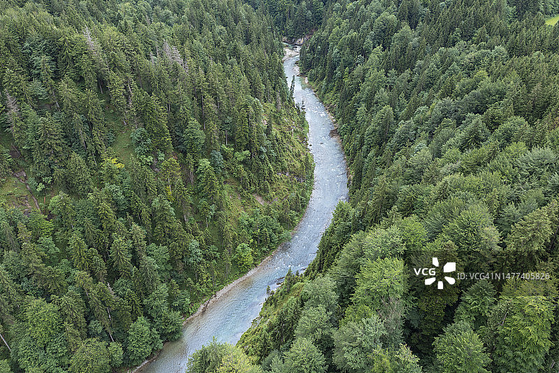 夏季阿默河的航拍景色图片素材