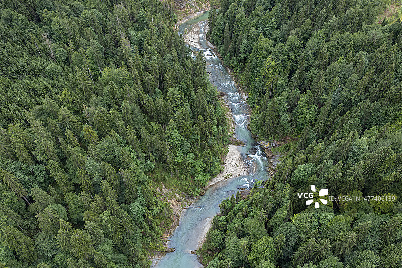夏季阿默河的航拍景色图片素材