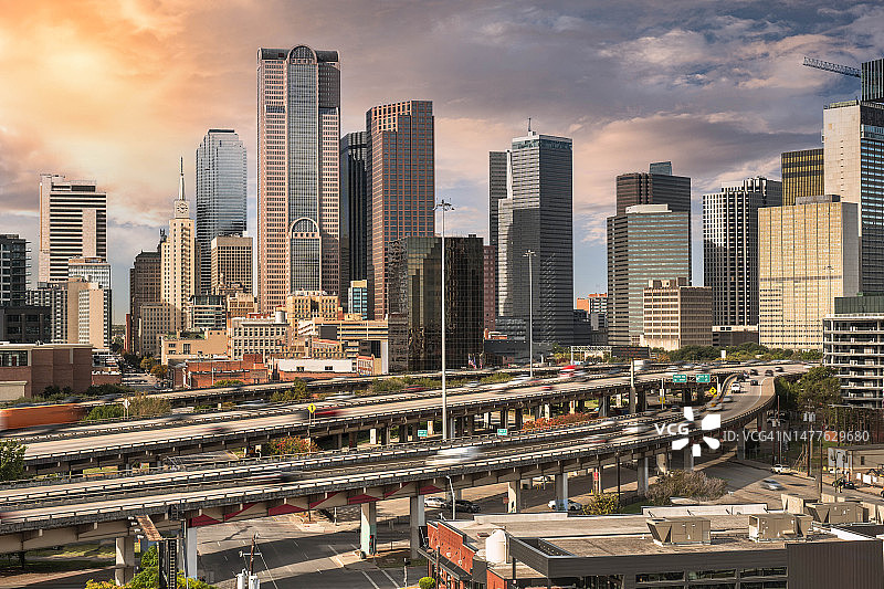 美国德克萨斯州达拉斯市中心天际线图片素材