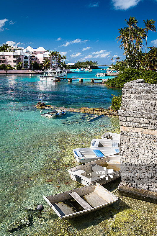 百慕大弗拉茨村的热带风光图片素材