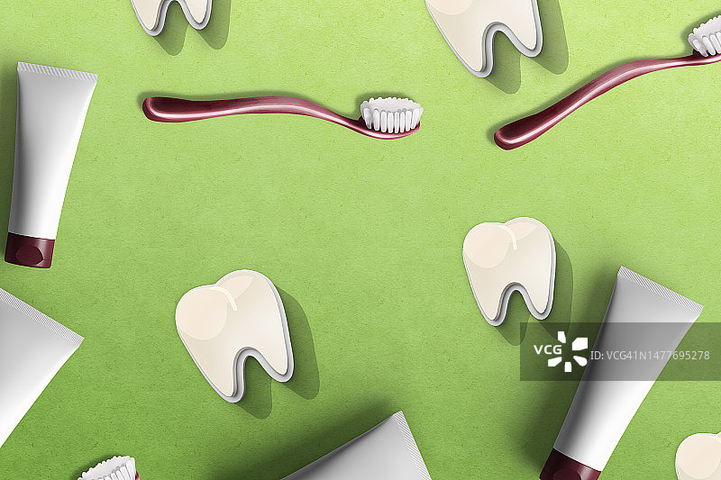 牙齿无缝图案概念图图片素材