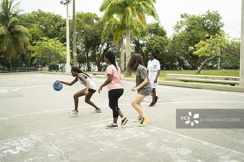 里约热内卢高中女子篮球队比赛图片素材