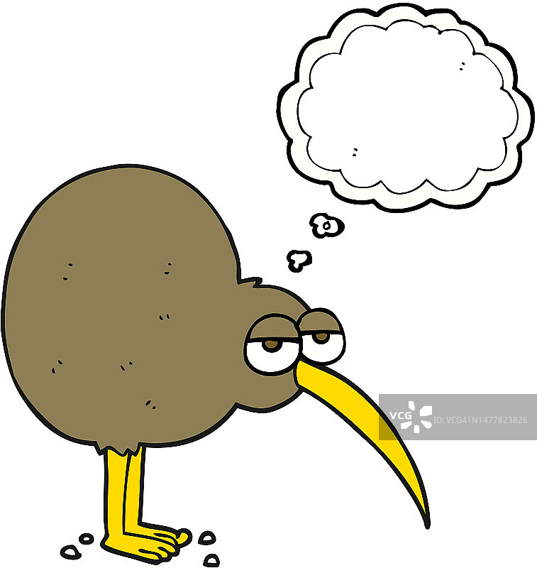 手绘思维气泡卡通猕猴桃图片素材