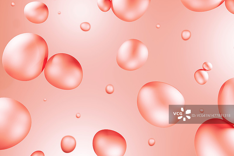 粉色米色分子3D气泡图案美容背景化妆护肤品图片素材