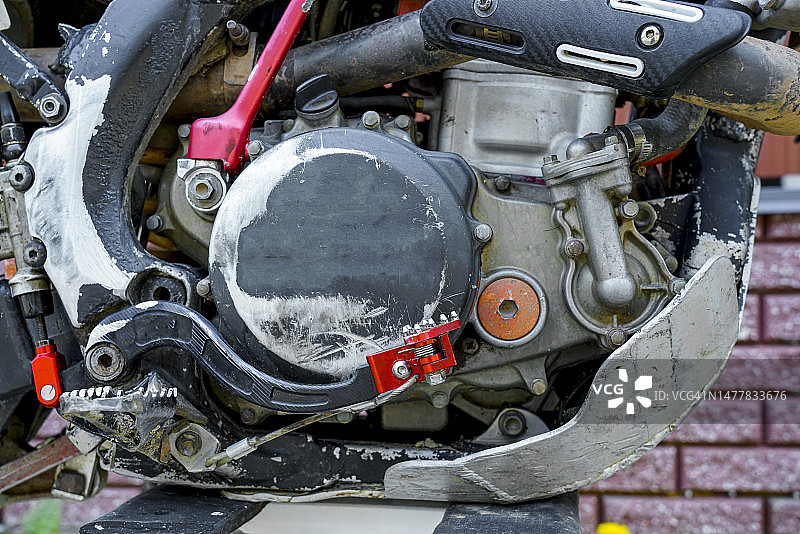 摩托车越野赛摩托车引擎图片素材