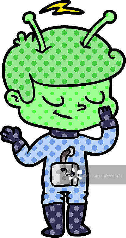 友好的卡通宇航员图片素材