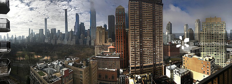 纽约市中央公园西区航拍图片素材