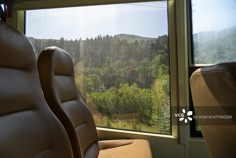 从火车车窗看到的景色图片素材