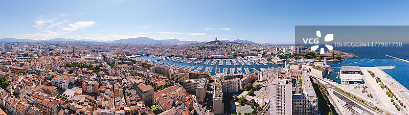 法国马赛老港航拍图片素材