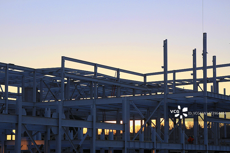 建筑工地的钢结构图片素材